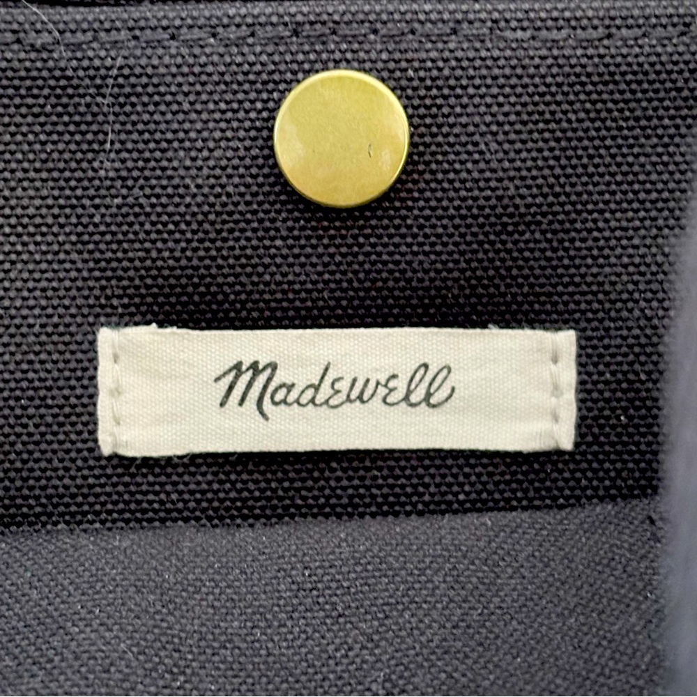 Madewell The Commuter Canvas Bag Tote Black | Work Office School Casual Pockets - Picture 5 of 6